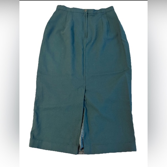 VALERIE STEVENS Women’s Pure Wool Deep Teal Lined Pencil Skirt Size 16 - Picture 8 of 9